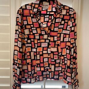 Maggy London Geometric Patterned Women's Blouse